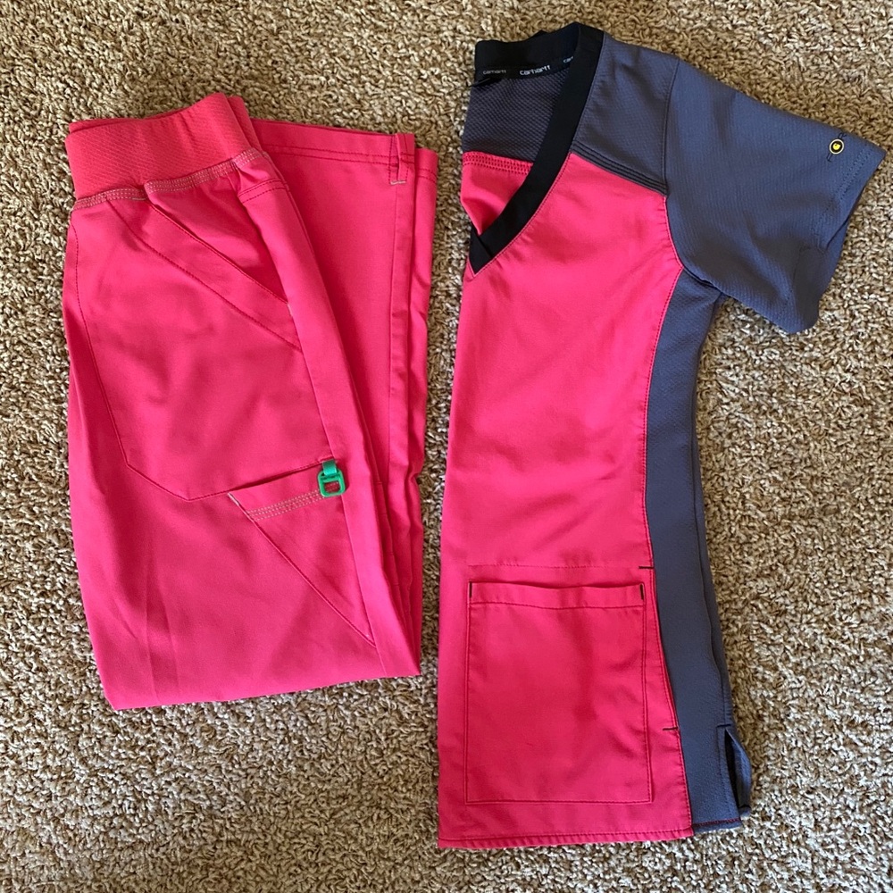 Carhartt Pink/Grey Scrub Set